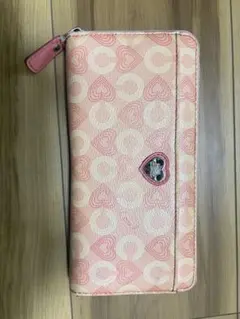 COACHピンク ハート デザイン 長財布