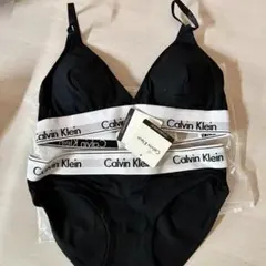 Calvin Klein 黒 ブラ＆ショーツセットM-2