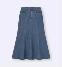 GU ライトデニムフレアマキシスカート Lサイズ