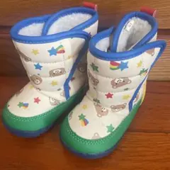 子供用スノーブーツ クマと星柄