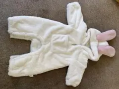 Baby 厚手うさぎの耳付きロンパース