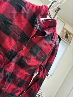 H&M DIVIDED ネルシャツ チェック柄 レッド ブラック S