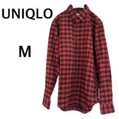 ユニクロ UNIQLO チェック ネルシャツ レッド M