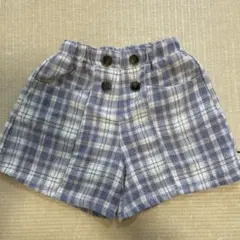 130サイズ チェック柄 ショートパンツ　秋冬