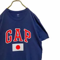 【廃盤】GAP 刺繍 ワッペン ロゴ 日本 Tシャツ メンズ S ネイビー 古着