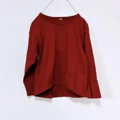 長袖カットソー トップス ロンT アシンメトリーデザイン シンプルトップス