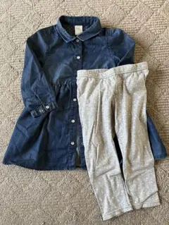 デニムシャツとレギンス　２点セット