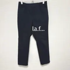 la.f… ストレッチパンツ ストレート 黒【42】ナイロン混 楽ちんのサムネイル