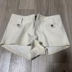 アイボリー コーデュロイ ショートパンツ S
