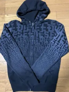 DIESEL OLDダークブラックグラデーションプリント パーカー