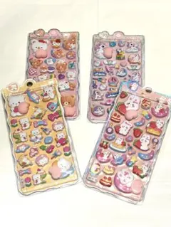 立体シール 3D ぷっくり 動物 かわいい お尻 柔らかい 手帳４枚セット