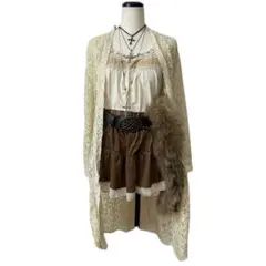 フェアリー グランジ Shark Gill Open Shirt】 color : BLACK,OFF WHITE size : 36(S