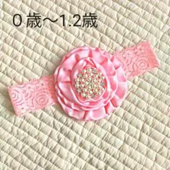 ヘアバンド ヘア 髪飾り カチューシャ リボン 花 キラキラ ダイヤ ピンク