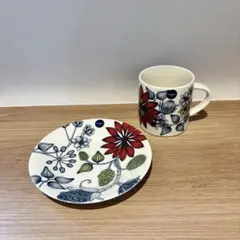 【廃盤品】【旧ロゴ】【美品】アラビア ルノ サマーレイ 3枚セット ARABIA/アラビア Runo/ルノ サマーレイ エスプレッソソーサー3枚