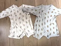 クマ柄 長袖ベビー肌着 70ー80