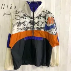 ナイキ☆スウッシュ　プリント　ナイロンジャケット　NIKE 　M　総柄