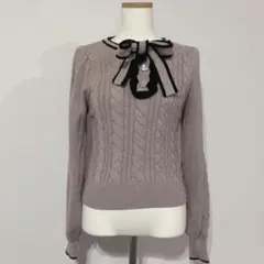 量産型 evelyn エブリン デカリボン 長袖 ニット ハート ピンク