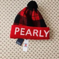 PEARLY GATES ニット帽 赤黒