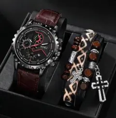 【新品未使用】腕時計＋ブレスレット　メンズ㉒　ファッション　【匿名配送】