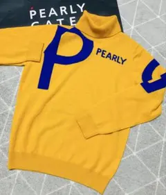 新品 パーリーゲイツ カシミヤ天竺 タートルネックニットプルオーパー(7)3L黄