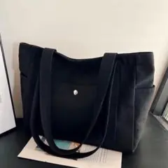 トートバッグ キャンバス y2k 韓国　男女兼用 大容量 A4 ブラック　黒