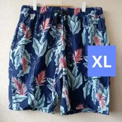 新品⭐️ネイビー フラワーパターン 水着　XL