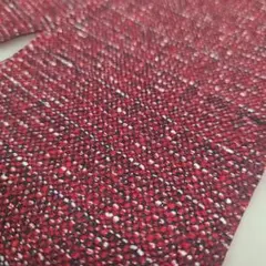 ツイード生地赤 約ハギレ 60cm x 11cm 2枚