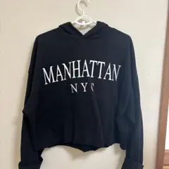 zara MANHATTAN NYC フード付きクロップドパーカー