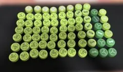 ペットボトルキャップ 黄緑　緑　74個セット
