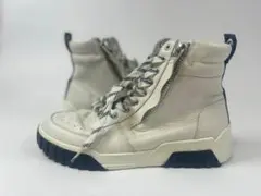 DIESEL ハイカットスニーカー 本革 レザー サイドジップ 25.5cm