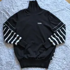 本間ゴルフウエア防風ストライプウールセーター