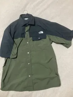 THE NORTH FACE ナイロンシャツ カーキ×ブラック