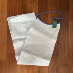 【新品】【タグ付き】エプロン　麻　リネン　アフタヌーンティー　水色　青