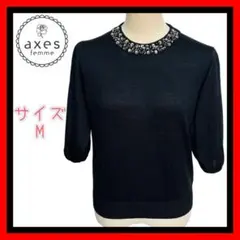 axes femme アクシーズファム　レディース　半袖　ニットシャツ　Mサイズ