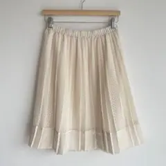 組曲 シフォンプリーツスカート 切替サテン L シアー フェミニン きれいめ