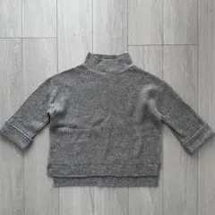 【美品】GU リブハイネックニット グレー Sサイズ 大きめ