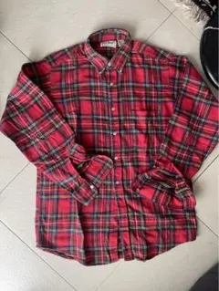 L.L.Bean レッドチェック長袖シャツ　80年代　80's キッズサイズXL