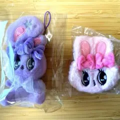 エスターバニー ぬいぐるみポーチガチャピンクスノーリボンマスコットプライズ紫