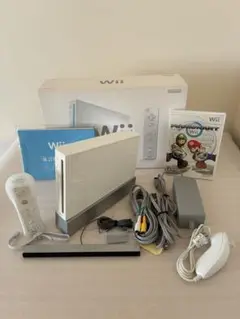 美品 Nintendo wii 本体セット ホワイト マリオカート付き