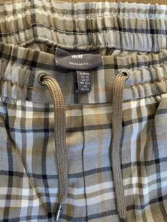 H&M ジョガーパンツ チェック柄 ベージュ系