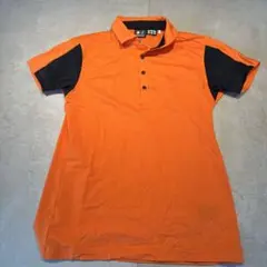 DESCENTE オレンジ黒 ポロシャツ M