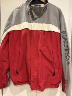 90s NAUTICA リバーシブルジャケット XL カラーブロック 刺繍ロゴ