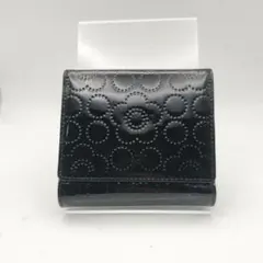 マリークワント　折財布　財布　エナメル　ブラック