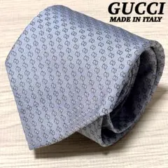 GUCCI グッチ ネクタイ イタリア製 GG インターロッキング ブルー 肉厚
