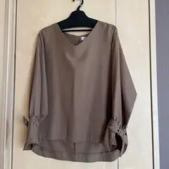 Cape craft 秋色　ブラウン 五分袖ブラウス　M