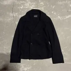 00s ZUCCa 短丈 ウール ピーコート 黒 ダークコア archive