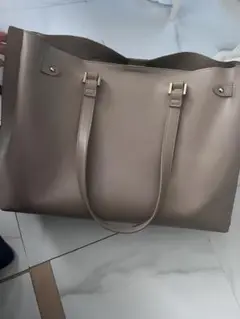 ベージュ トートバッグ 合成皮革