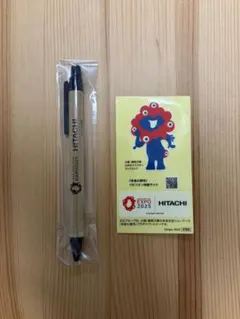【非売品】大阪万博　日立　ミャクミャクボールペンとステッカーセット