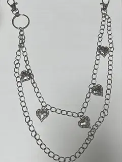 シルバーチェーン ハート型チャーム付き