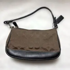 COACH コーチ　シグネチャー　アクセサリーポーチ　キャンバス レザー